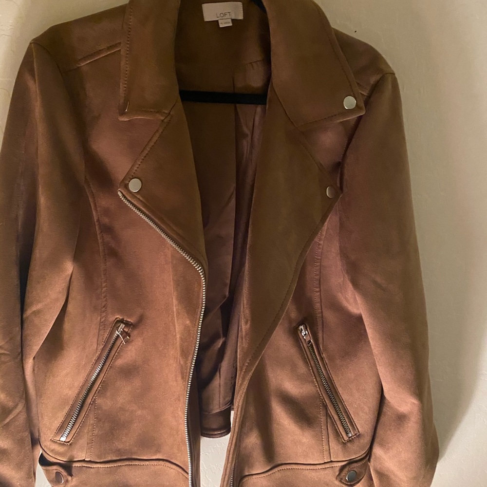 Loft Faux Suede Moto Jacket size XL